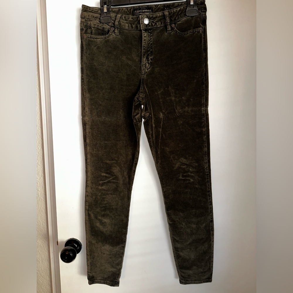 Lucky Brand Olive Green Corduroy Trousers
